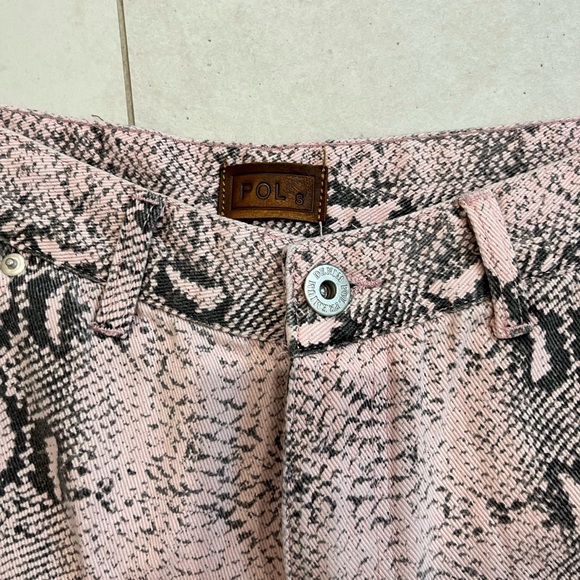 Pink Python Distressed Jeans - Picture 4 of 6